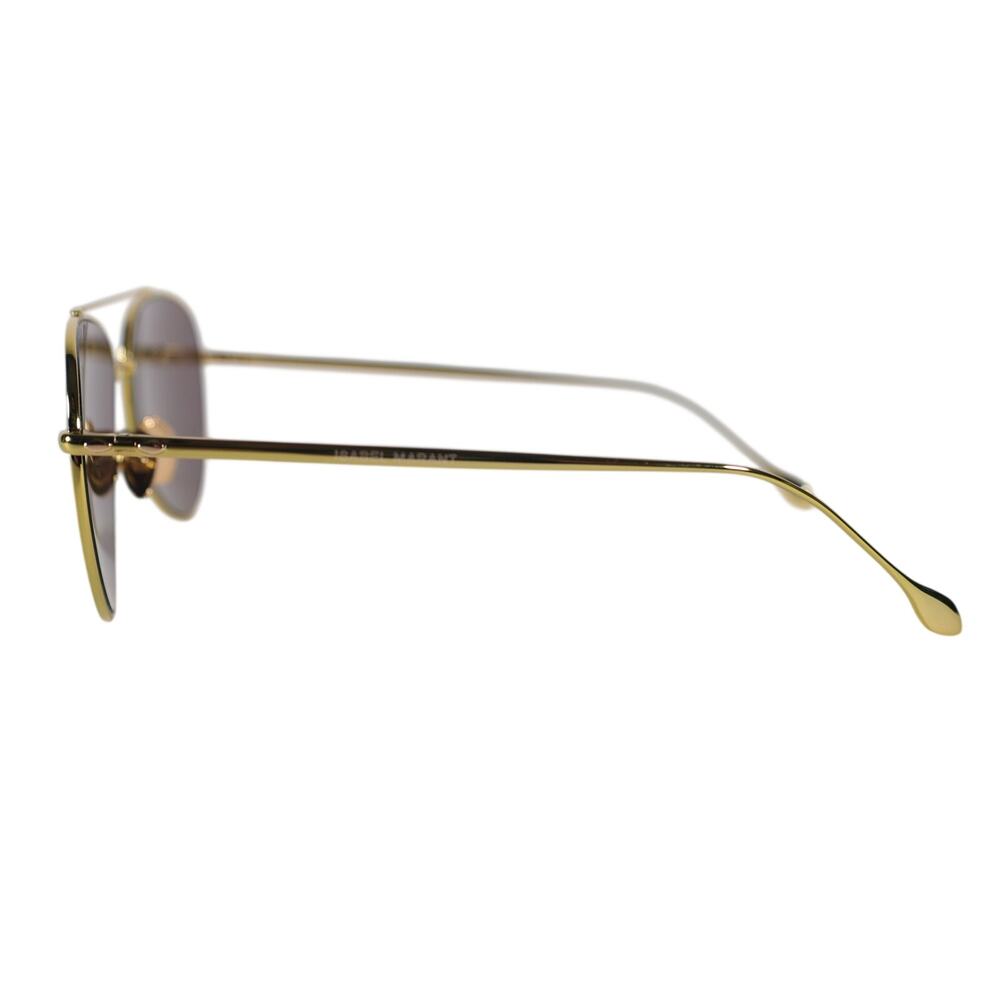 Isabel Marant Metal Aviator Sunglasses - Yellow Gold / Yellow Mirror - NWT - Picture 3 of 8
